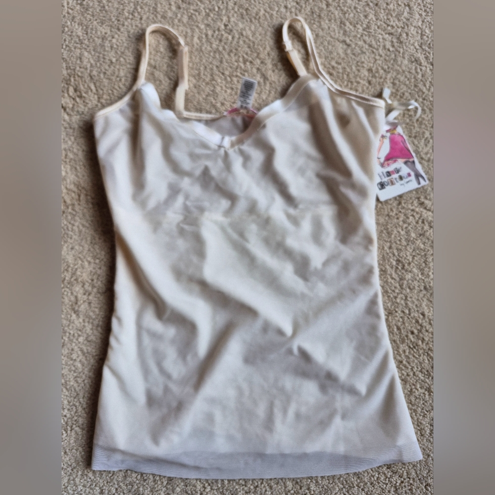 NWT Haute Couture By Spanx Show Me Sheer Camisole in Porcelain Size S